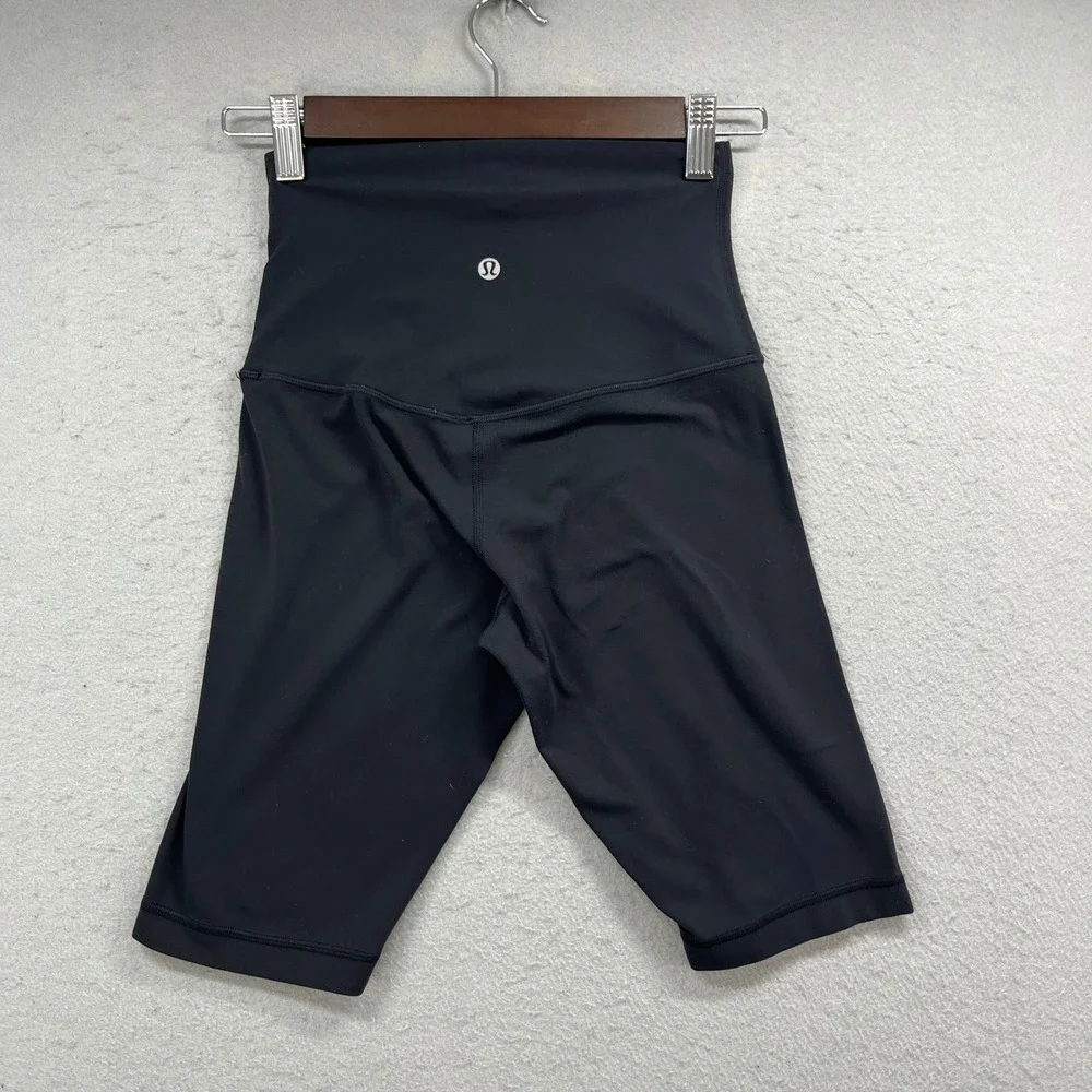 Lululemon Align Biker Shorts Womens 4 Black Super High Rise Gym Yoga Athleisure